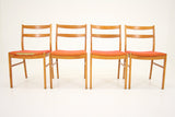 (D042) 4 Danish Modern Beech Wood Dining Chairs