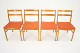 (D042) 4 Danish Modern Beech Wood Dining Chairs