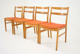 (D042) 4 Danish Modern Beech Wood Dining Chairs