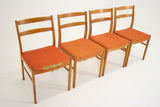 (D042) 4 Danish Modern Beech Wood Dining Chairs