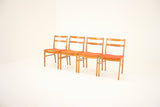 (D042) 4 Danish Modern Beech Wood Dining Chairs